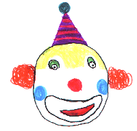 Clown schön geschminkt