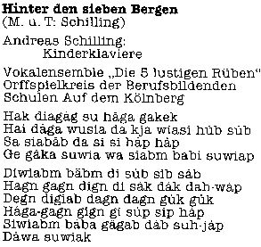 Text hinter den sieben Bergen